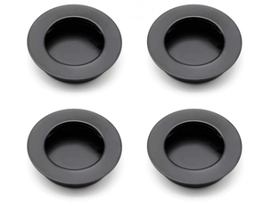 Poignées rondes encastrées en acier inoxydable 304 de 40 mm, poignées noires pour meubles et portes coulissantes.