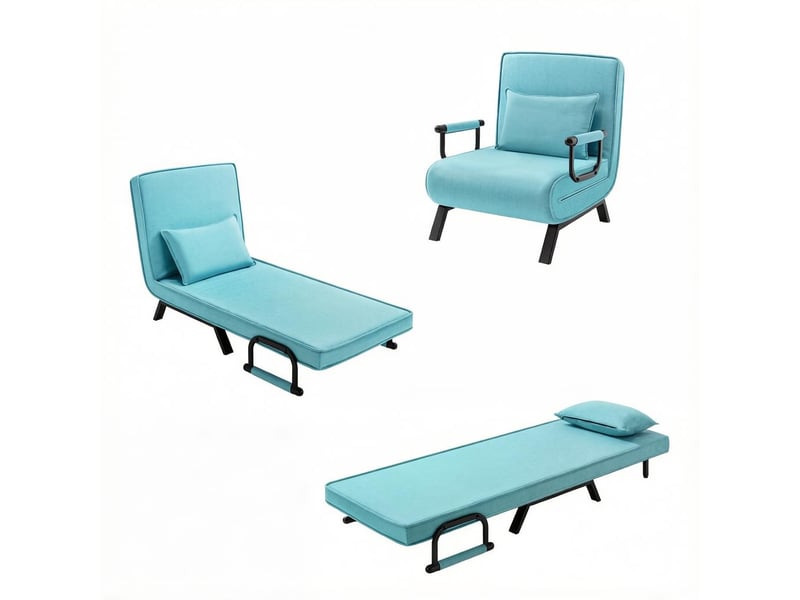  Fauteuil-lit pliable 1 place, convertible multifonction avec couchage spacieux  - Conforama A