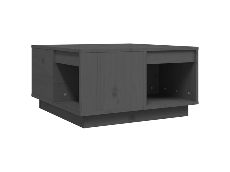  Table basse | table de salon gris 60x61x32,5 cm bois massif de pin  - Conforama A