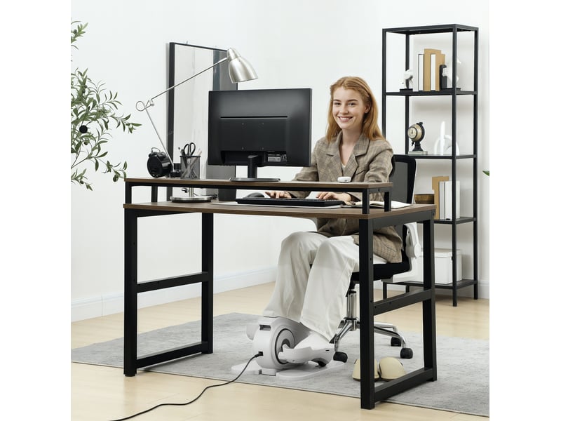  Mini appareil elliptique sous bureau 45x42x27 cm modes auto et manuel acier blanc  - Conforama D