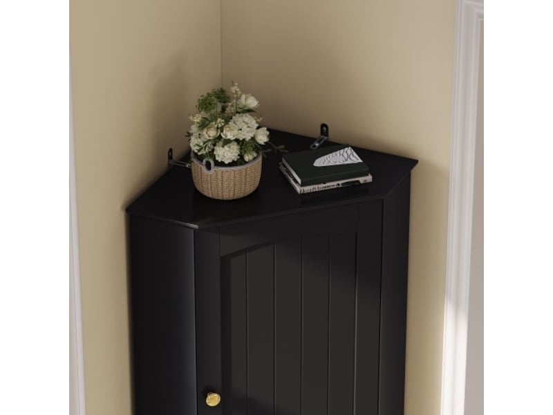  Meuble d'angle de rangement 2 portes, étagères réglables – buffet cuisinesalle à manger 42×42×166 cm  - Conforama E