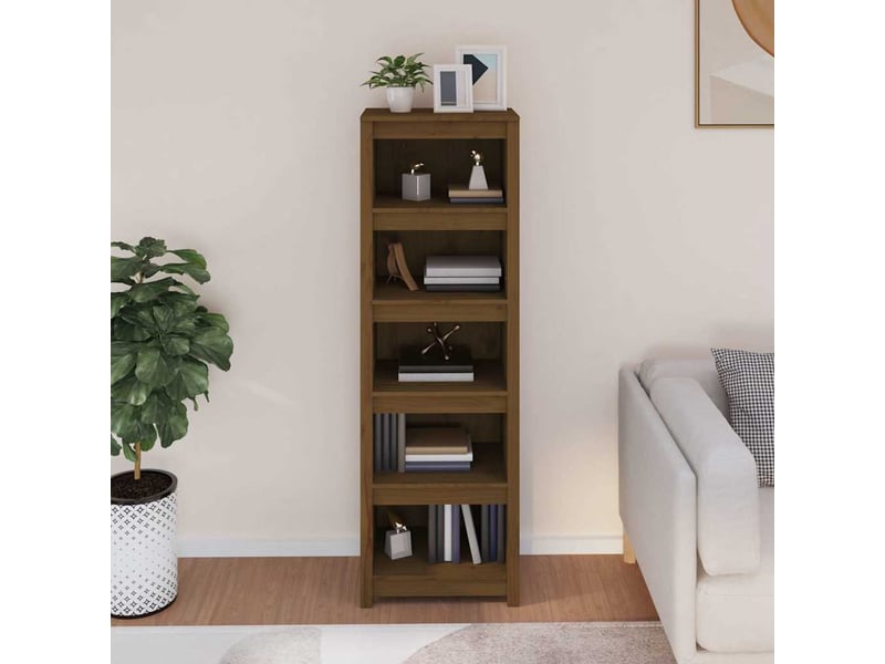  Bibliothèque, meuble de rangement salon marron miel 50x35x154 cm bois de pin massif  - Conforama C