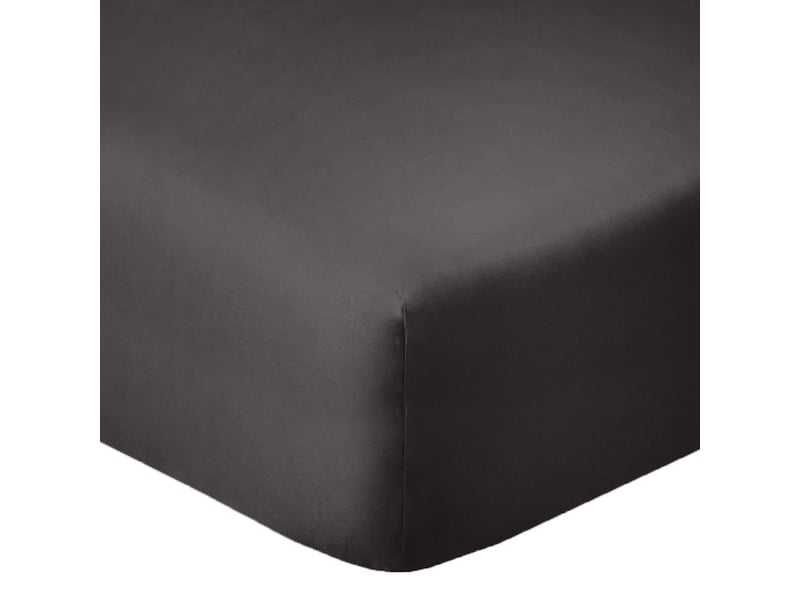  Drap housse 140x190 bonnet 35cm 100% coton gris foncé - vitalia VITALIA - Conforama C