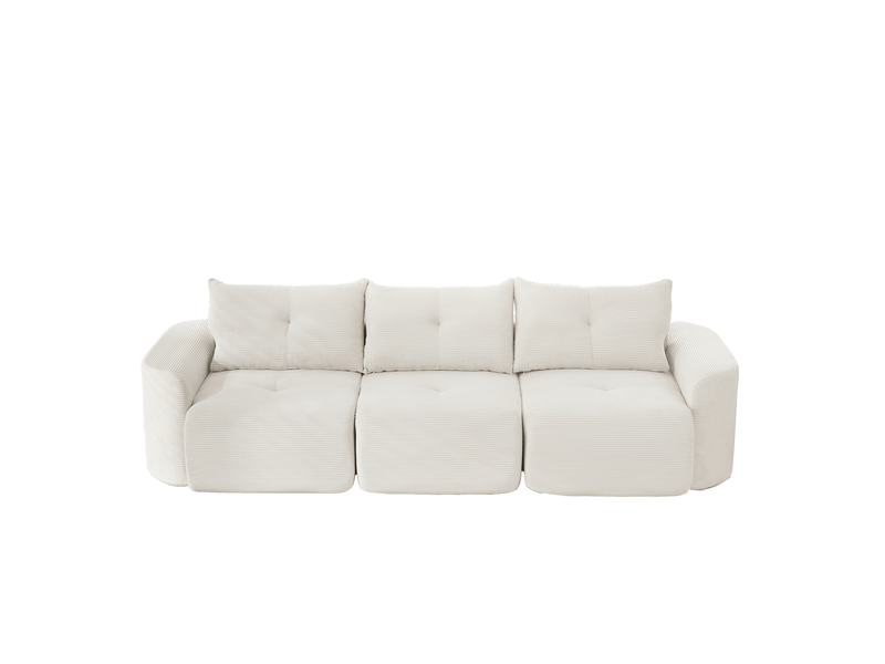 Canapé 3 places modulable configuration 2+1 en velours côtelé evryae - Conforama A