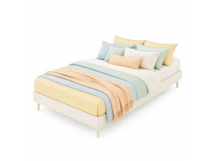 Lit simple 90x200 cm STILVORA coloris beige
