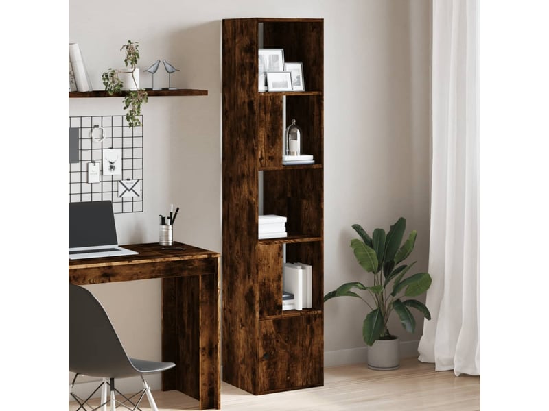  Bibliothèque, étagère de rangement chêne fumé 40x36x189 cm bois d'ingénierie  - Conforama B