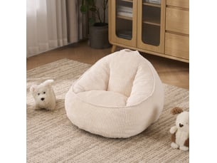 Fauteuil fixe <strong>MIVRAY </strong> <strong></strong> Velours côtelé beige vendu A l'unité