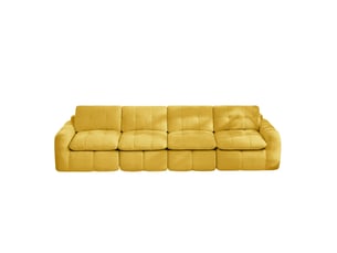 Canapé modulable modenvie 4 places 334 x 97 x 68 cm en chenille jaune