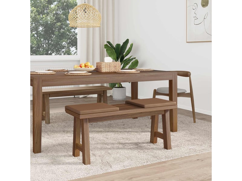  Lot de 2 coussins de banc, coussins d'assise, coussins pour chaisecanapé simili cuir cappuccino profondeur 35 cm cf52488  - Conforama C