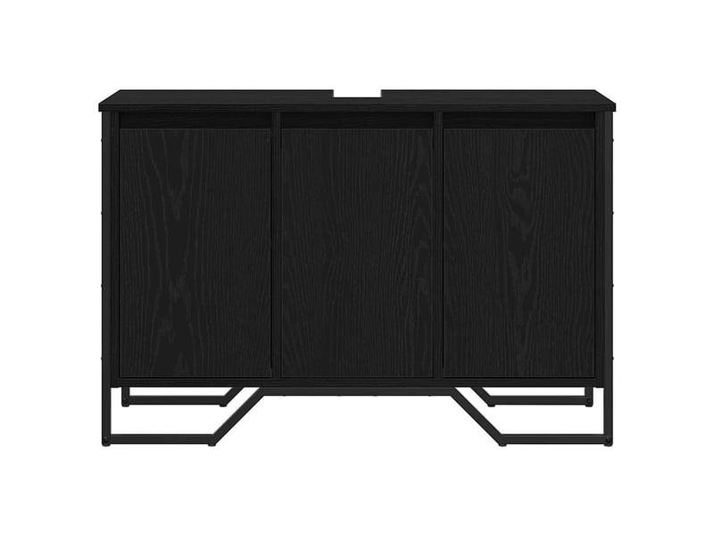 Meuble de lavabo de salle de bain, armoire de bain chêne noir 91 x 35 x 60 cm cf65545 - Conforama E