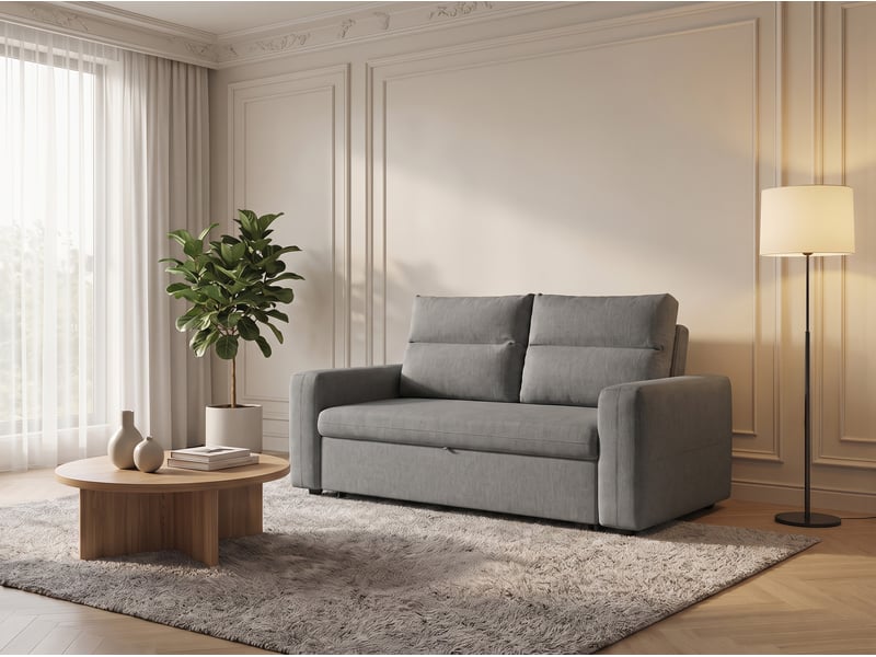  Canape droit convertible gris 2 places  - Conforama Y