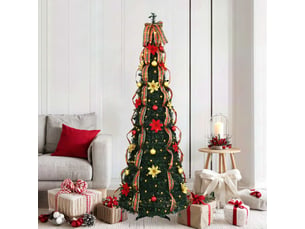 Sapin de noël - arbre de noël artificiel avec 150 led vert 185 cm pvc