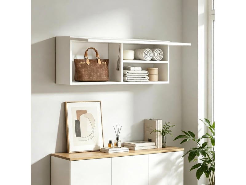 Meuble de rangement mural salle de bains à portes abattantes 80 cm homvra - Conforama B