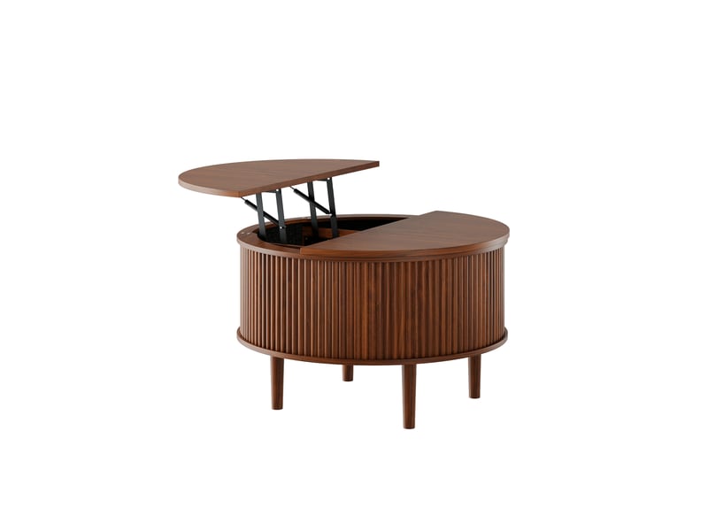 Table basse ronde relevable avec rangement 80 cm evryae - Conforama A