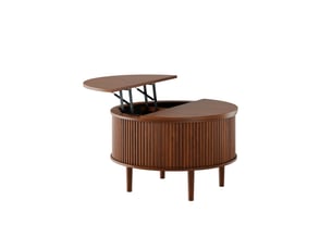 Table basse rond(e) coloris marron EVRYAE - 80 cmx80 cm