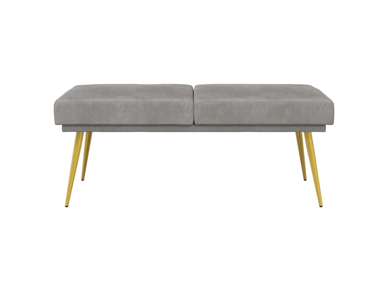  Banc d'entrée, banc à double couche gris clair 120x45x46 cm velours  - Conforama E
