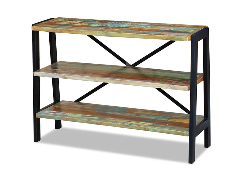  Buffet - bahut - meuble de rangement 3 étagères bois de récupération massif  - Conforama D