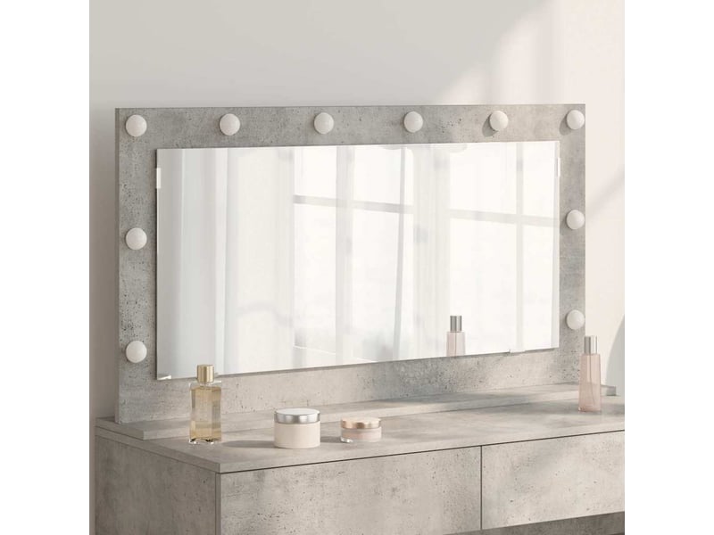  Miroir de vanité, miroir de coiffeuse gris béton 100 x 55 x 18 cm rectangulaire cf62774  - Conforama B