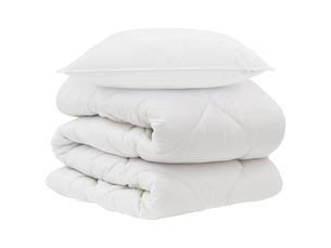 Couette avec oreiller 2 pièces - duvet blanc microfibre