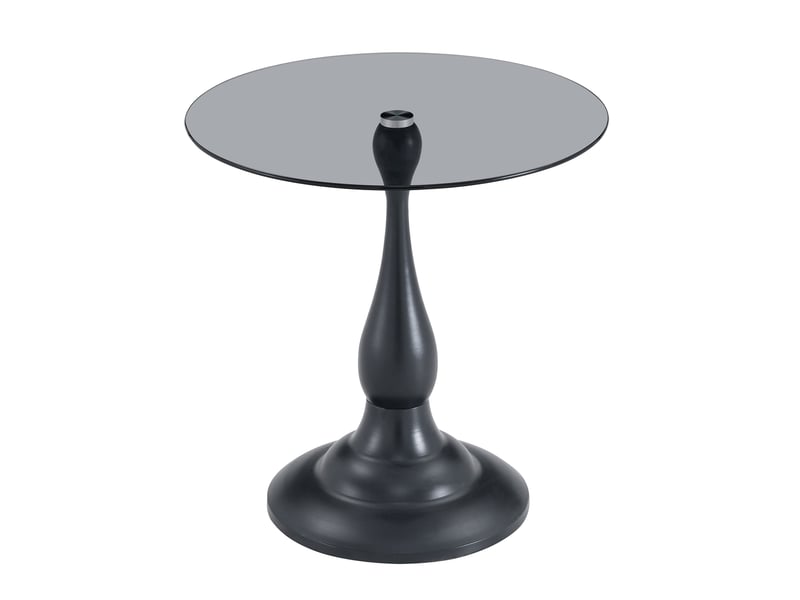  Table basse fixe ronde en verre trempé pour salon et chambre diamètre 50 cm hauteur 51,5 cm noire  - Conforama A