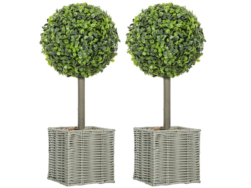 Mur végétal artificiel en buis uv pour intérieur et extérieur en plastique vert 50 cm - Conforama A