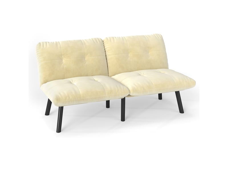  Canapé convertible, canapé-lit, 2 places, crème, pliable, design moderne, mobilier pour espace de vie, pour salon et séjour  - Conforama A