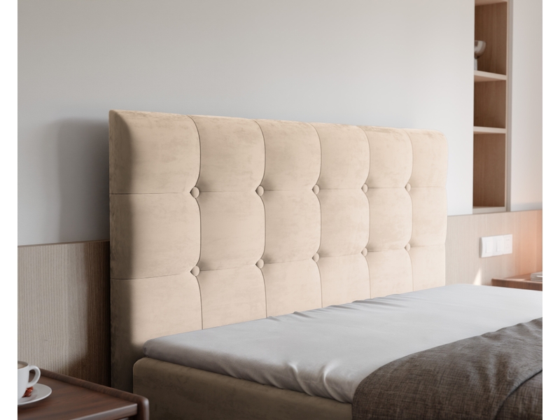 Lit coffre bailey - 200x200 cm - avec matelas et surmatelas - velours dense - beige clair BAILEY - Conforama D