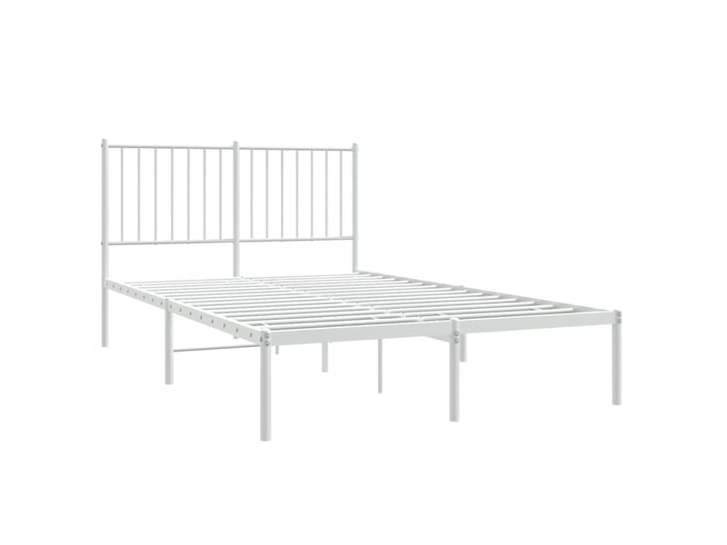  Lit double- lit adulte -  cadre de lit métal sans matelas et tête de lit blanc 120x200 cm  - Conforama B