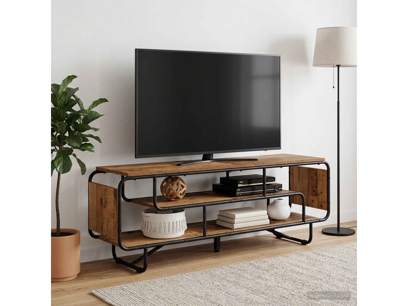  Meuble tv, banc tv 140x36x45 cm bois ancien bois d'ingénierie  - Conforama B