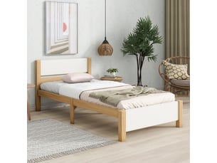 Lit simple 90x200 cm <strong></strong>  <strong>207x97x82cm</strong> coloris blanc
