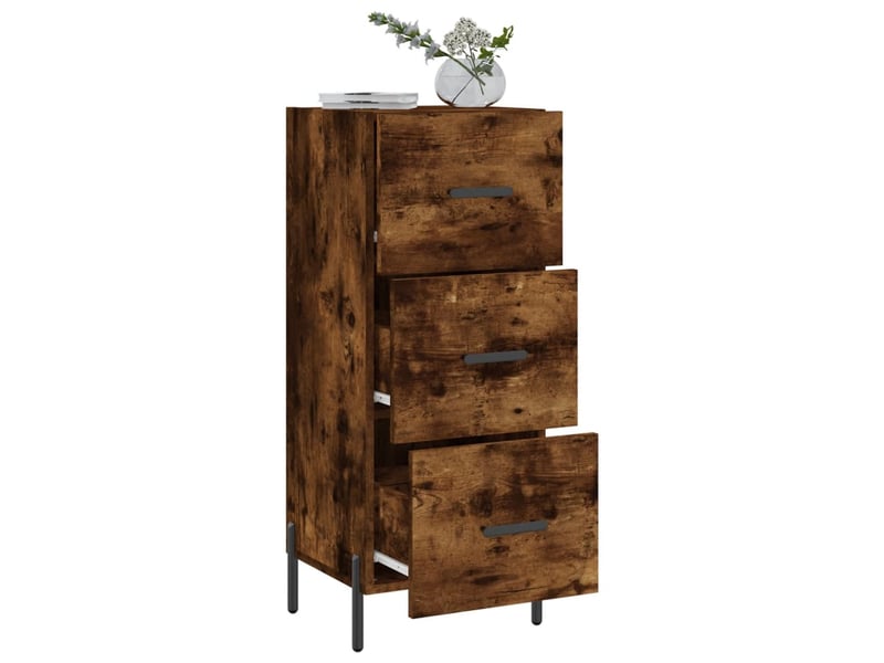  Buffet - bahut - meuble de rangement chêne fumé 34,5x34x90 cm bois d'ingénierie  - Conforama D