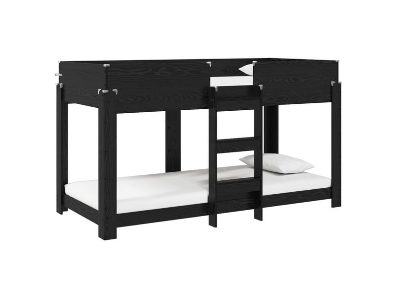 Lit superposé pour enfants - lit jeune chêne noir 80 x 200 cm - Conforama A