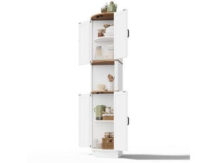 Meuble d'angle avec 2 portes et 1 niche ouverte, dispositif anti-basculement, pour cuisine en mdf 39,5×39,5×180 cm blanc