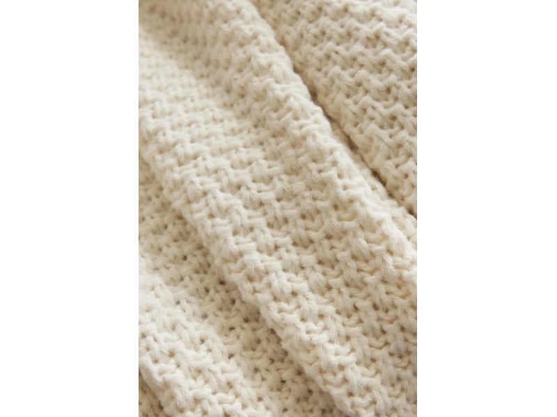  Plaid 125 x 150 cm polyester tricot uni olympia ivoire 15694 - Conforama C