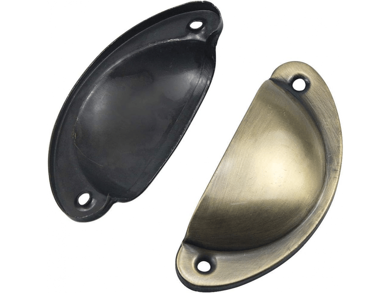 (noir) jeu de 12 poignées à coquille vintage, poignées de porte en fer vintage avec vis pour meubles, commodes et armoires de cuisine  - Conforama C