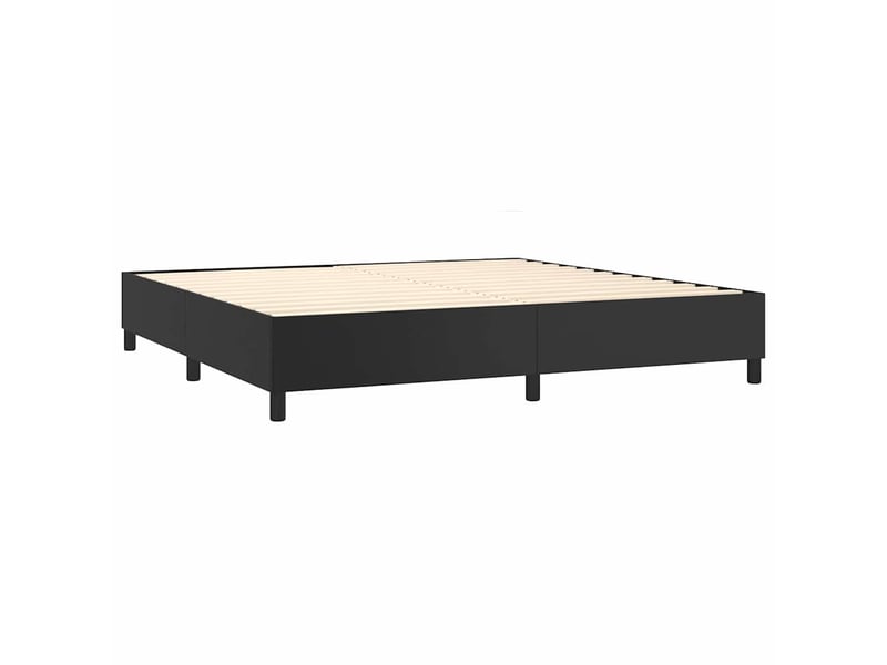  Lit double- lit adulte -  cadre de lit à lattes noir 200x200 cm similicuir  - Conforama C