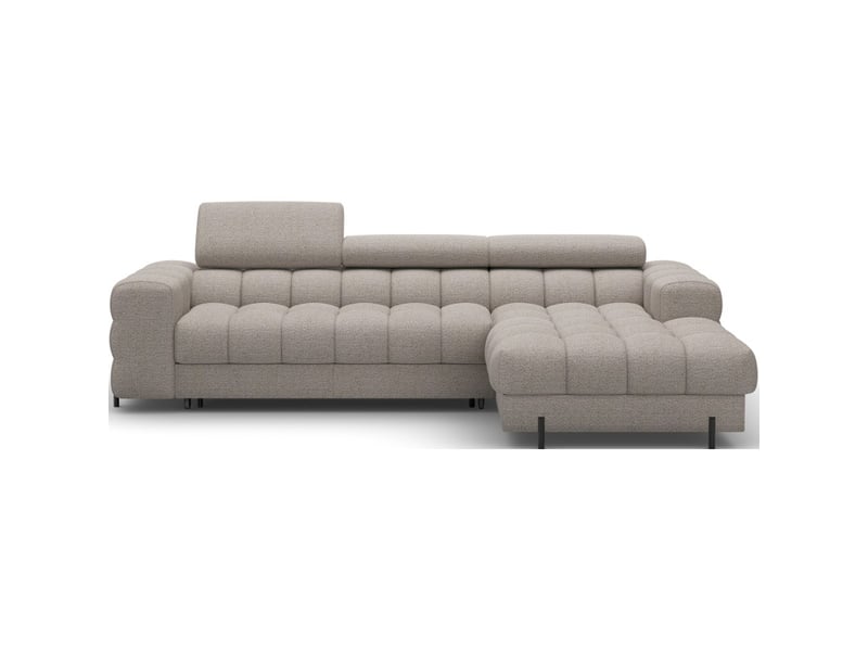  Canapé d'angle droit convertible beige chiné allure contemporaine 285x99x181cm filtro  - Conforama A