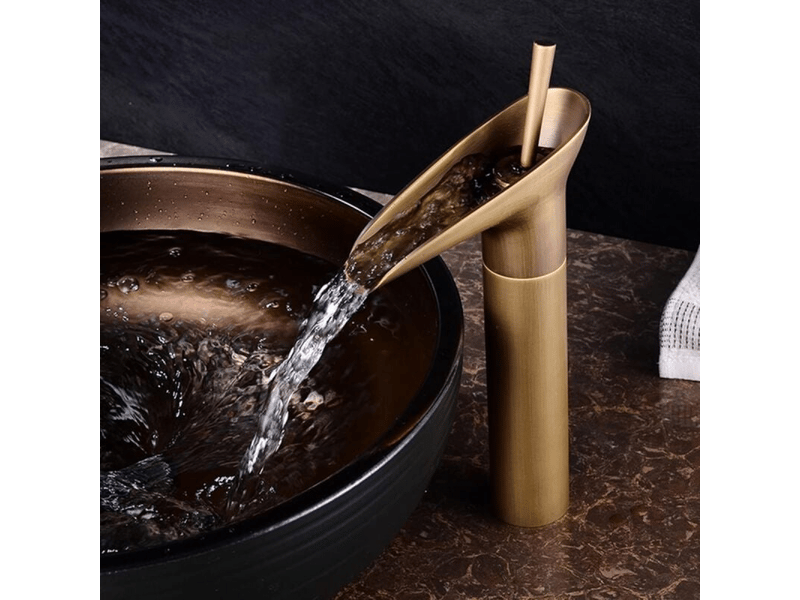  Mitigeur de lavabo, mitigeur cascade de salle de bains, mitigeur de lavabo réglable chaud et froid, laiton chromé  - Conforama A