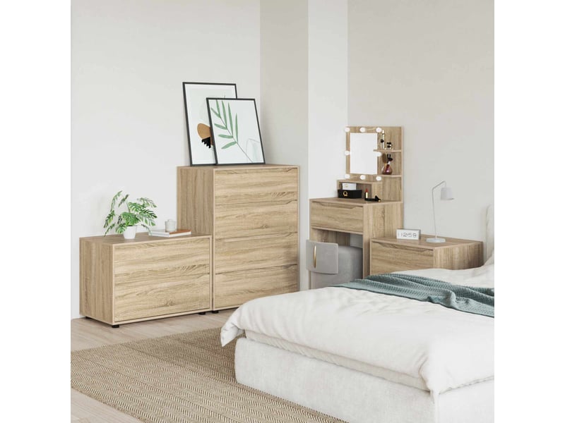 Armoire de rangement, commode de rangement 80 x 48 x 57 cm bois d'ingénierie shl9445 - Conforama D