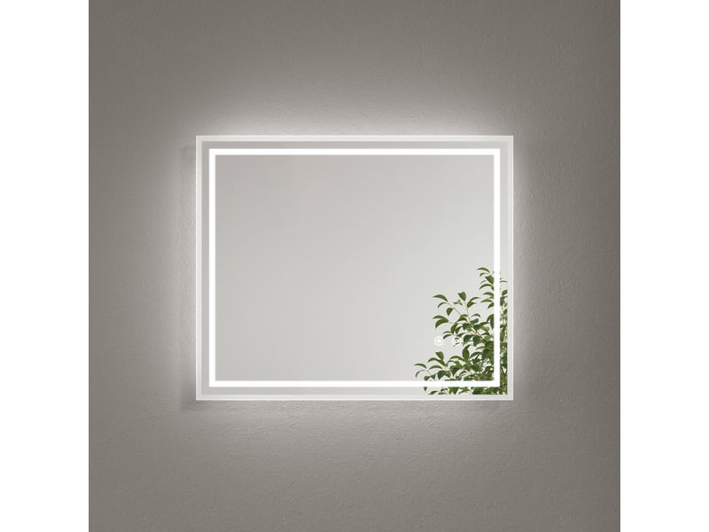  Emke miroir lumineux salle de bain 50x60cm, miroir led avec l'éclairage, interrupteur tactile, anti-buée, lumière blanche froide  - Conforama A