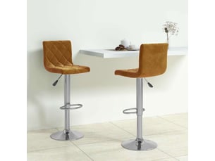 Lot de 2 tabouret de bar, chaise de bar marron velours shl1539