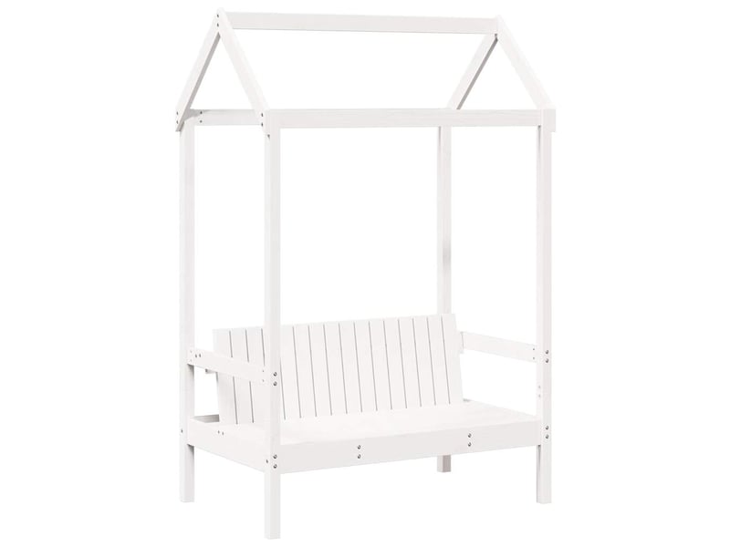  Banc avec toit blanc 117,5x70x176,5 cm bois de pin massif  - Conforama A