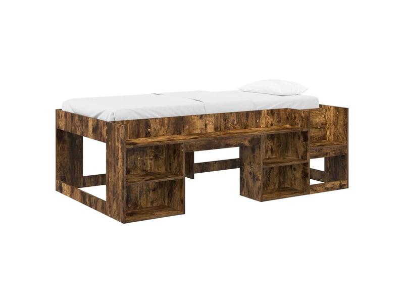  Cadre de lit pour enfants - lit jeune avec rangement chêne fumé 80 x 200 cm  - Conforama A