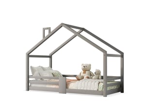Lit cabane 90x200 cm TCQPZ coloris gris
