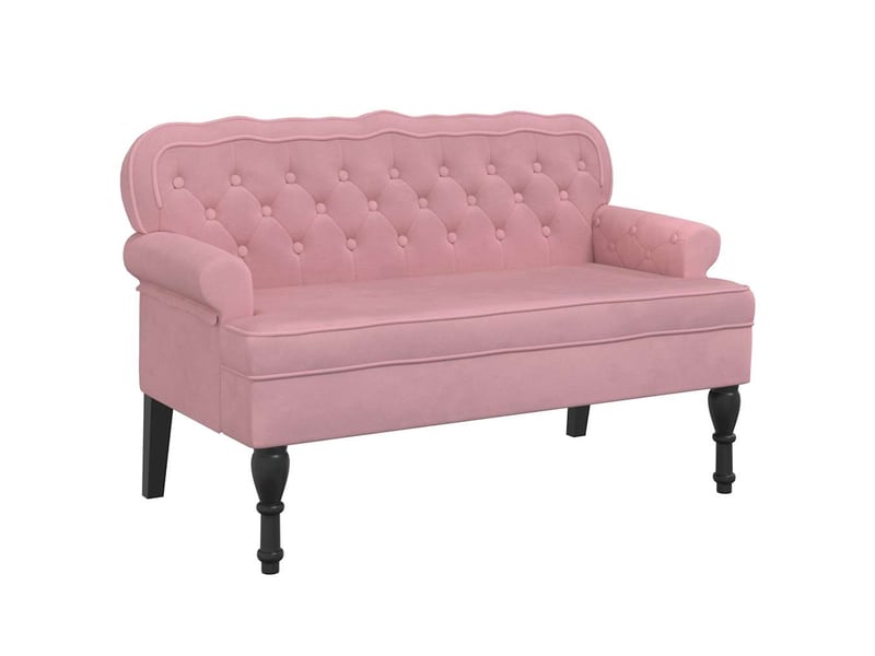  Canapé 2 places avec dossier rose 119,5x64,5x75 cm velours  - Conforama A