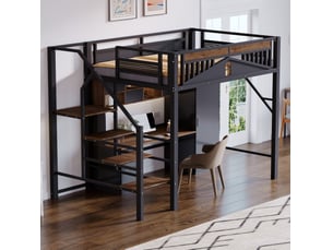 Lit mezzanine 140x200 cm <strong>MODENUIT </strong>  <strong></strong> coloris noir