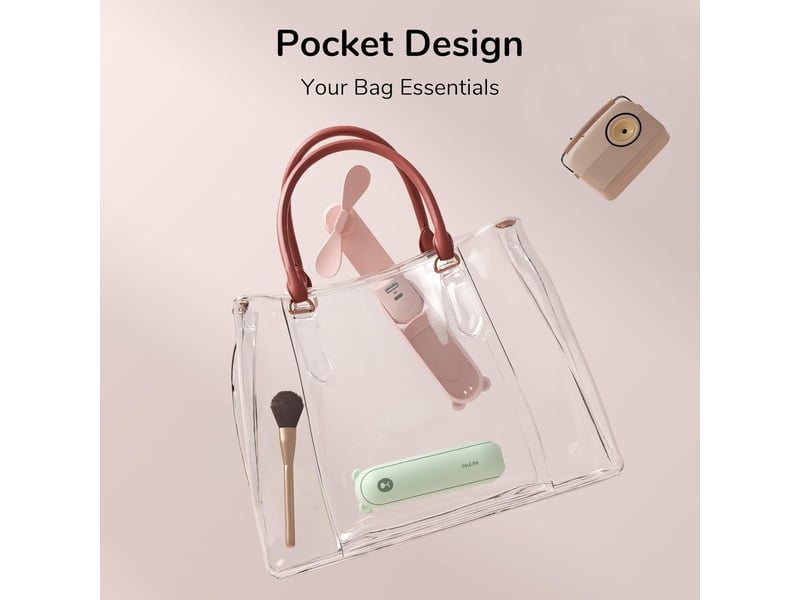 Mini ventilateur portatif avec batterie externe, fonction lampe de poche-rose - Conforama B