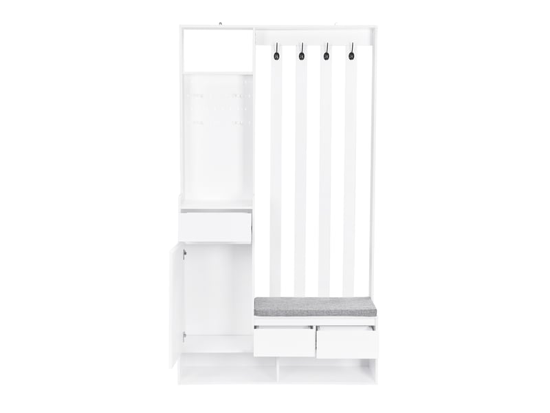  Portemanteau avec banc et rangement 100 x 180 cm en mdf blanc  - Conforama E