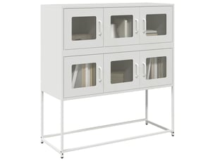 Buffet - bahut - meuble de rangement blanc 100,5x39x107 cm acier laminé à froid