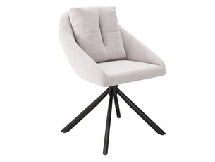 Lot de 4 chaises de salle à manger pivotantes 360°  - dossier ergonomique velours beige